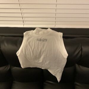 YoungLa Women’s W473 OFFSET WHITE TANK Size Small Brand New
